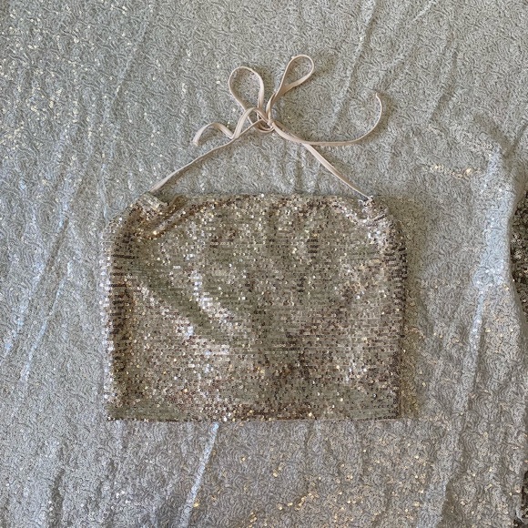 Wild Fable Women's Sequin Halter Crop Top Size XS - Picture 6 of 14